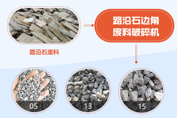 路沿石邊角廢料破碎機(jī)破碎前后 路沿石邊角廢料破碎機(jī)破碎前后
