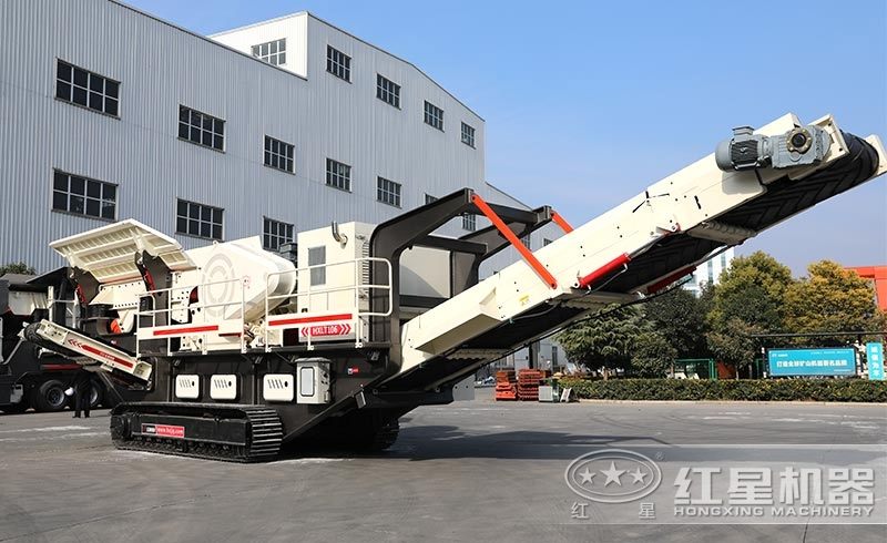 履帶移動式小型石頭破碎機，環保安全