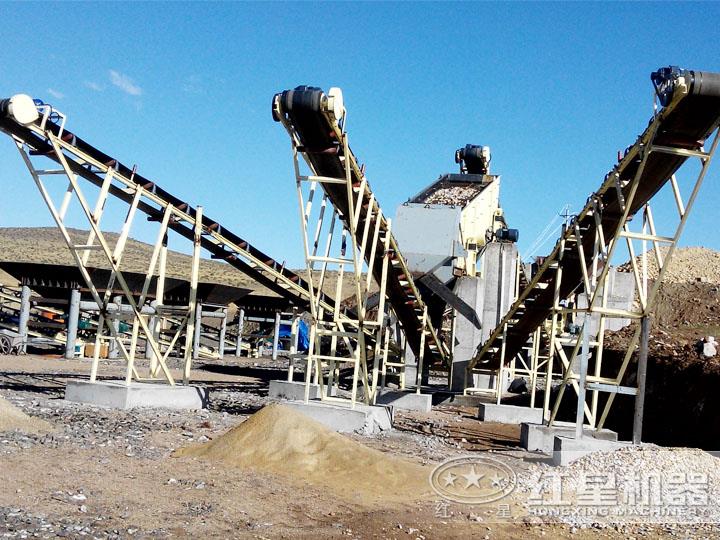 海南三亞金礦石破碎現(xiàn)場，日產3000噸